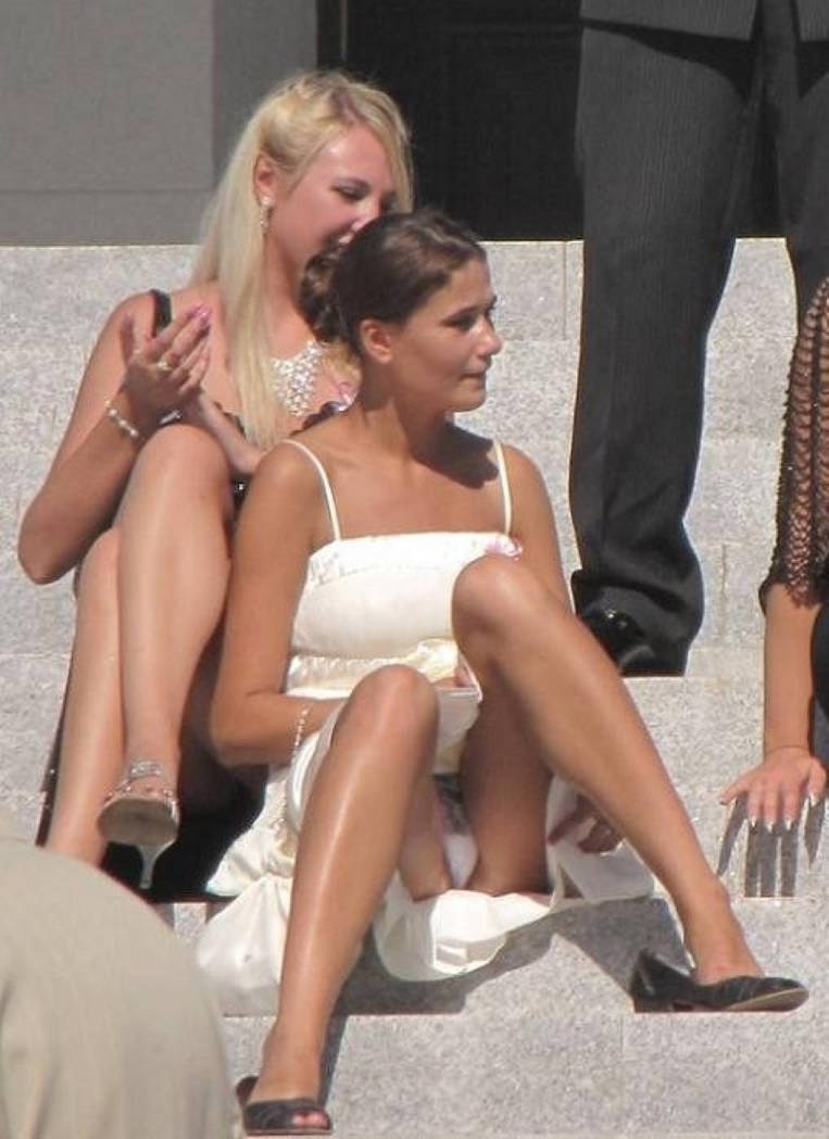 Under the skirt of women on the street