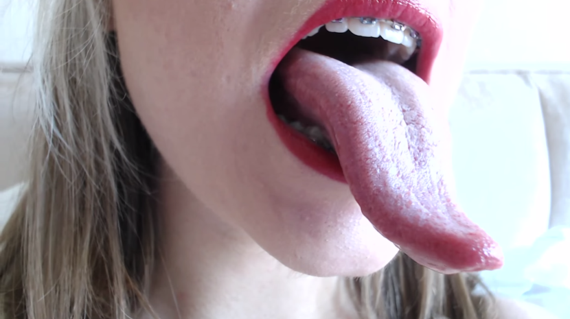 Porn actress with long tongue
