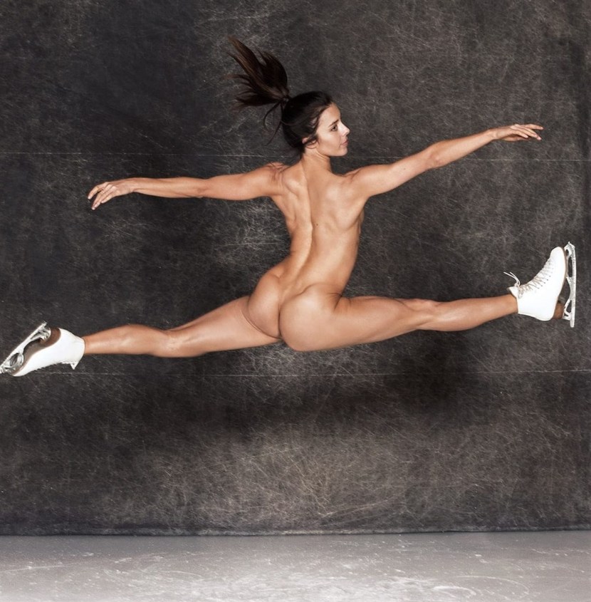 Naked athletes in poses