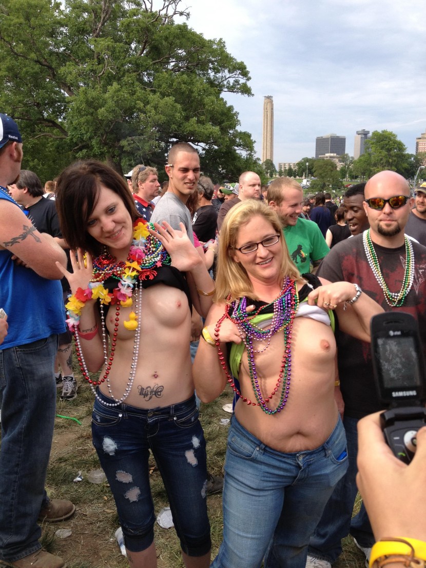 Showed boobs at the rock festival