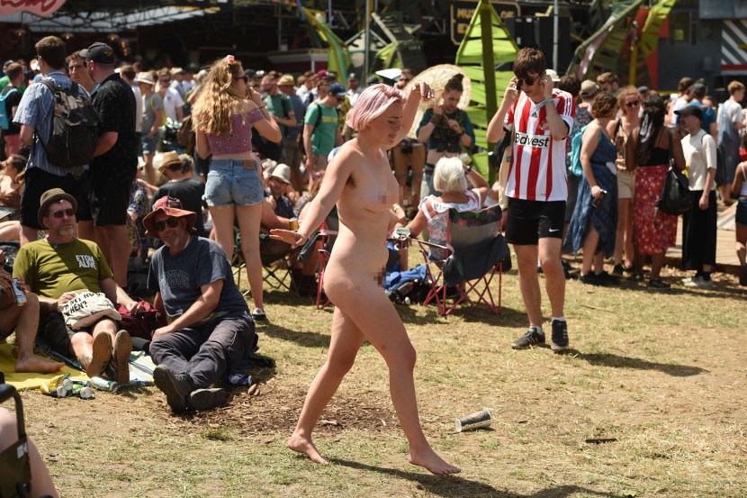 Naked boobs at rock concert