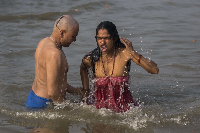 Women Bathing in Ganga River