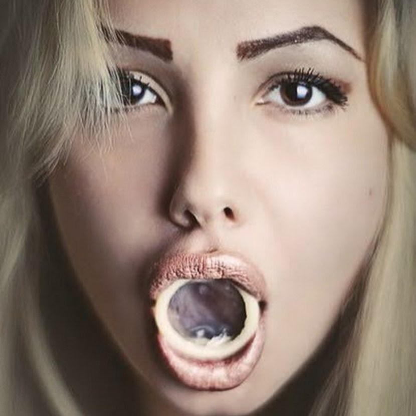 Girl with her mouth ajar