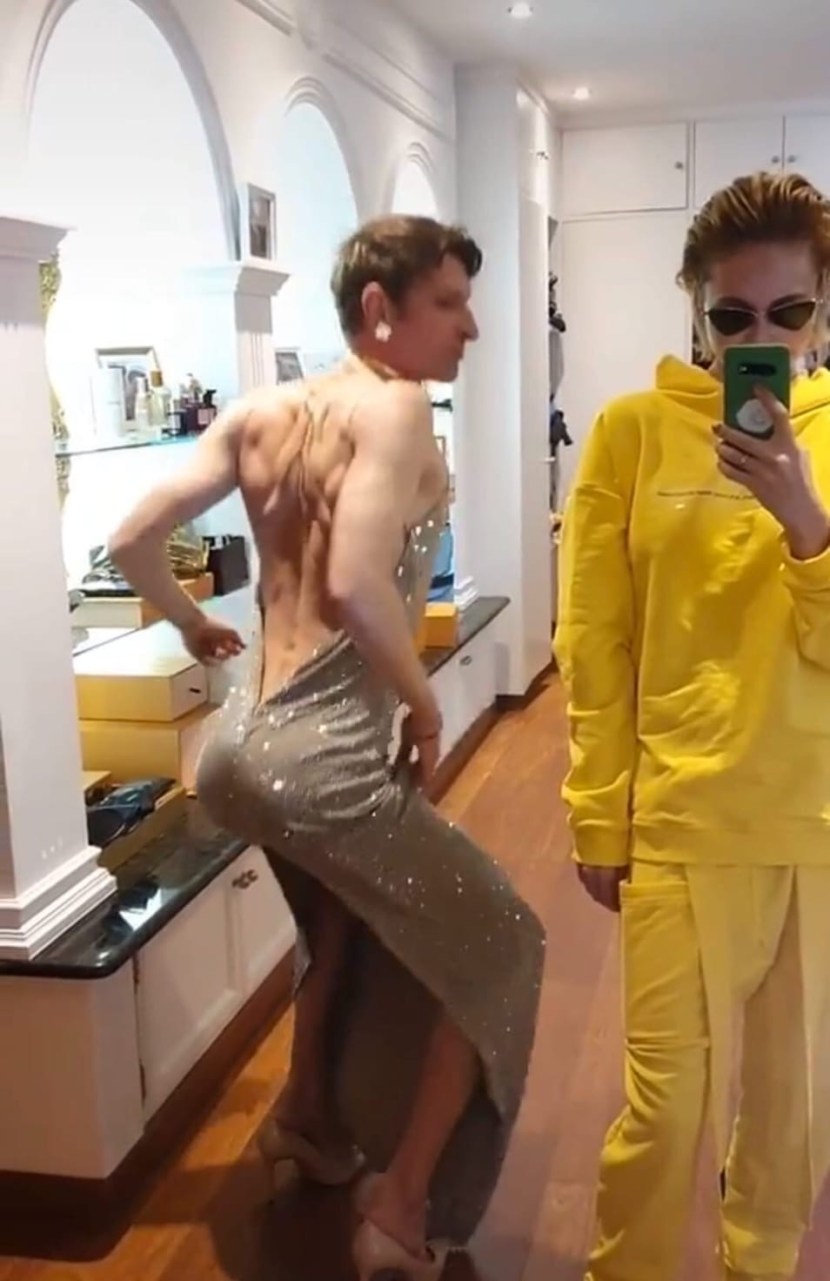 Pavel Volya in his wife's dress