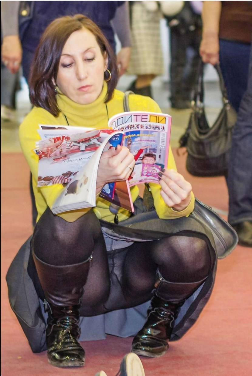 Under a skirt in public transport