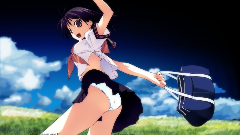 A short dress lifted up