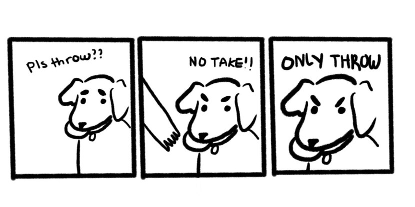 MEM comic book dog ball