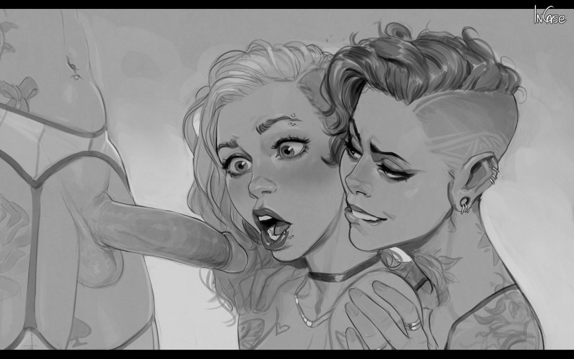 Pencil drawings of blowjob