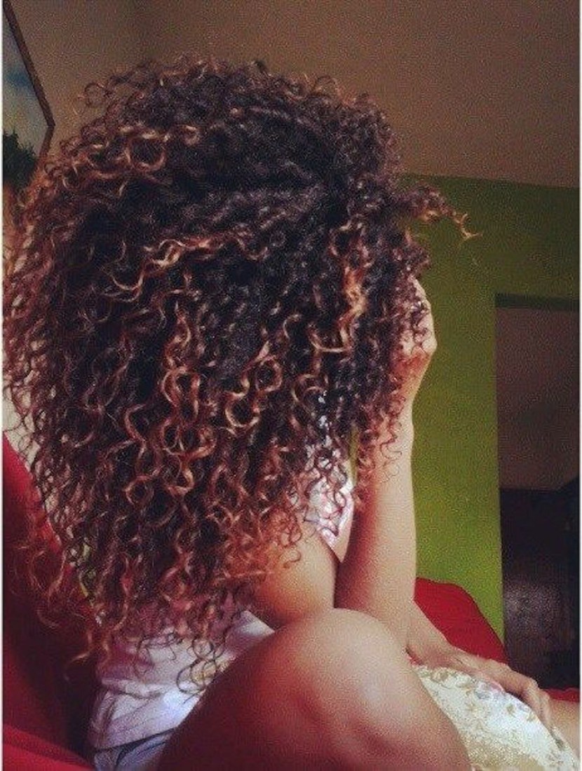Curly girl from the back