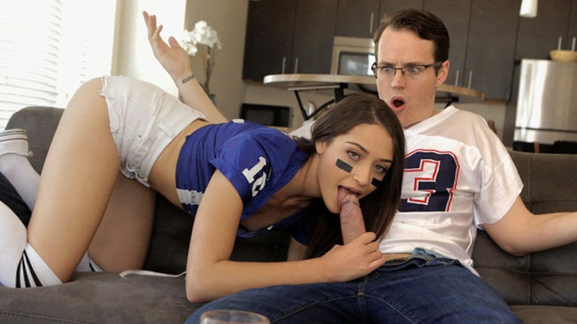 The girl sat down on a dick