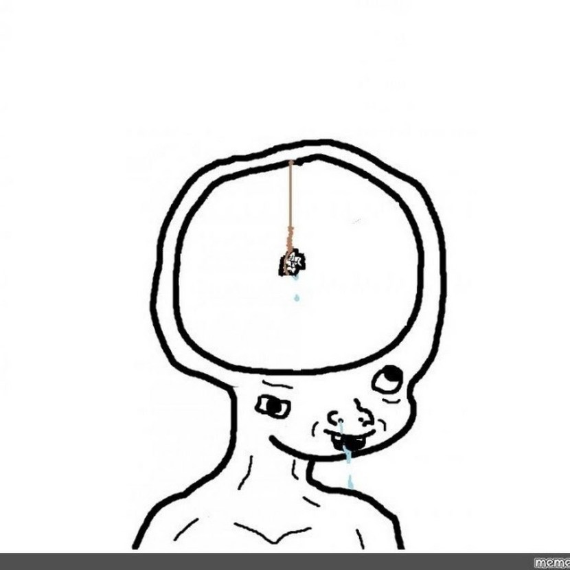 A man with a small brain meme