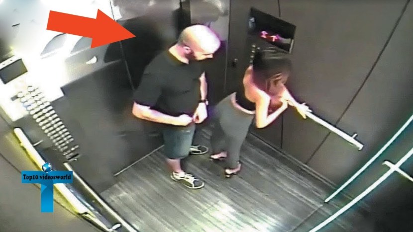 Cum on the girl in the elevator