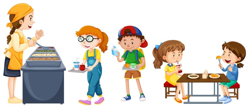 School dining room cartoon