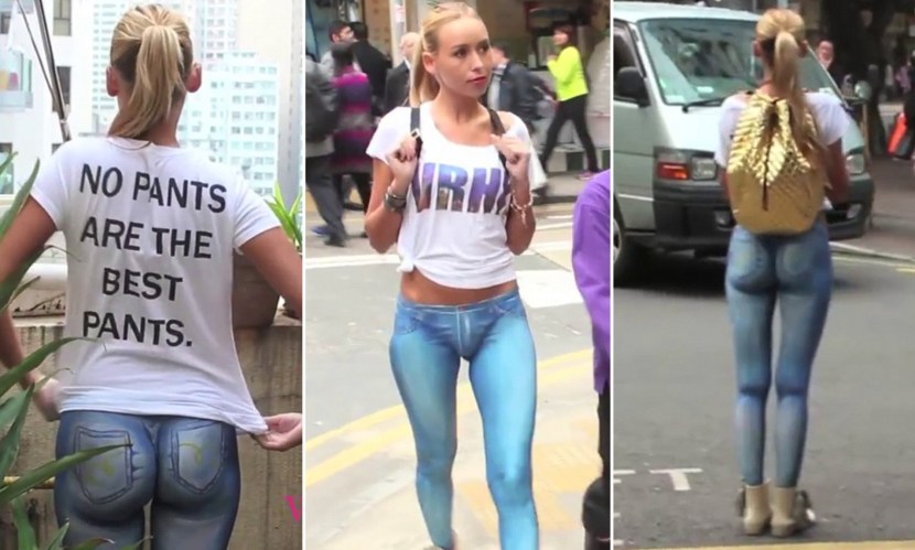 Drawn jeans on a girl