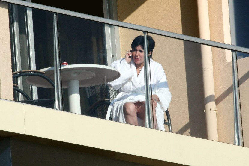 Tourists on the balcony of the hotel spied