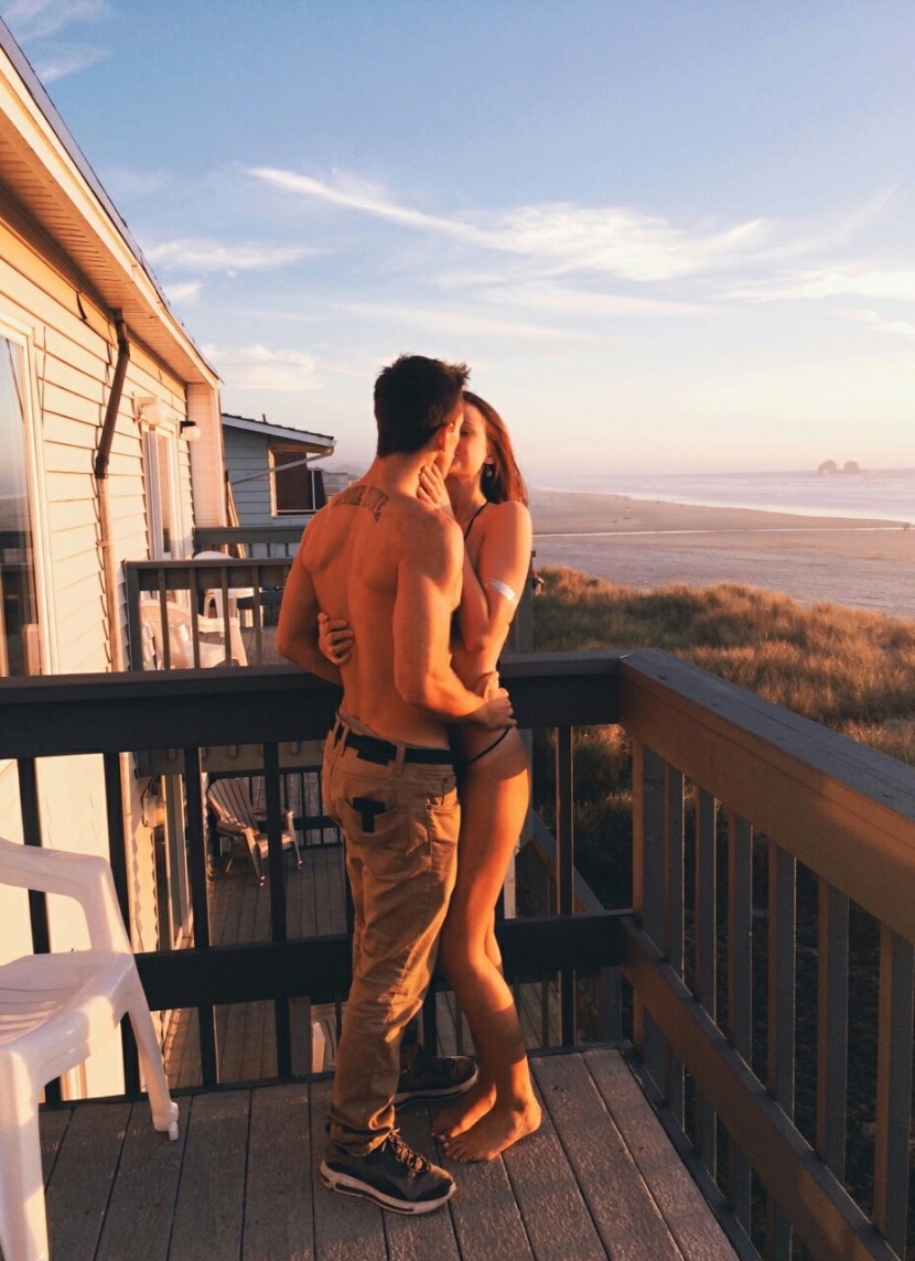 Boy and girl on the balcony
