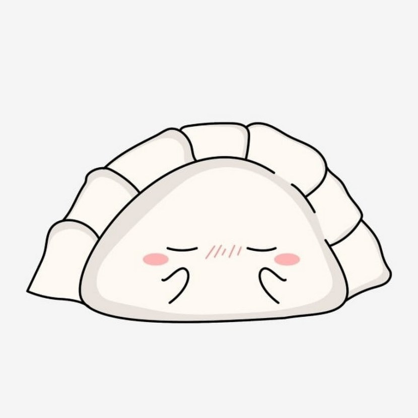 Raw dumplings on a white background