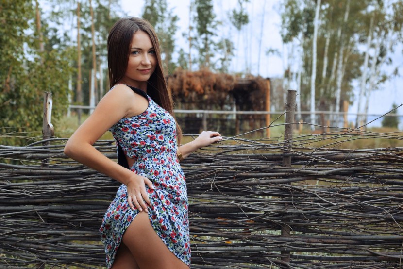 Hilda Osland in a dress