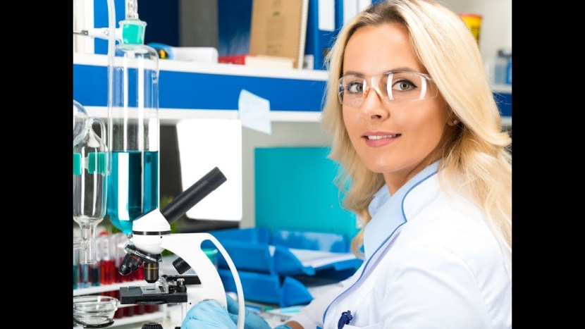 Girl in the laboratory