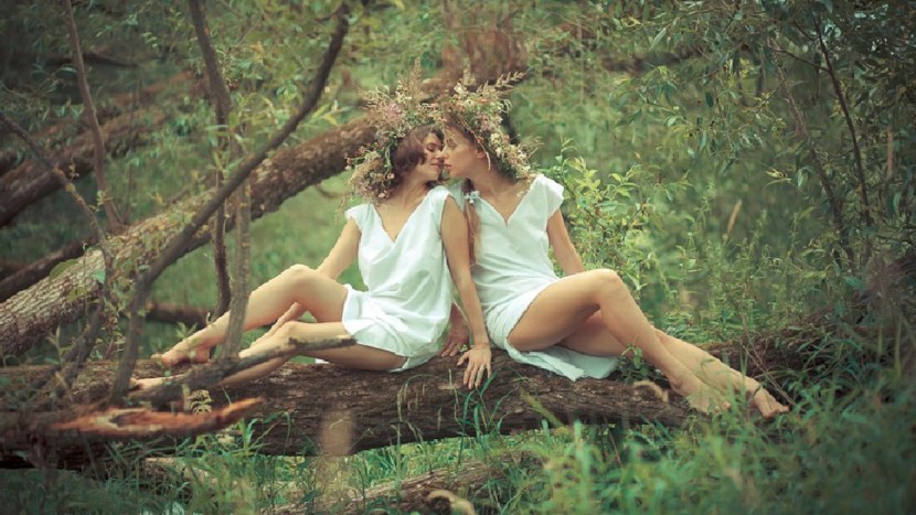 Girlfriends in the forest