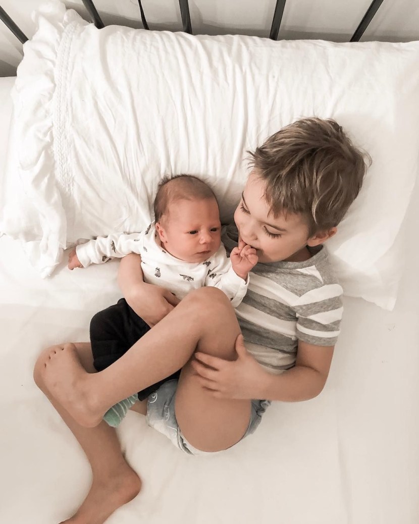 A fat boy is sleeping