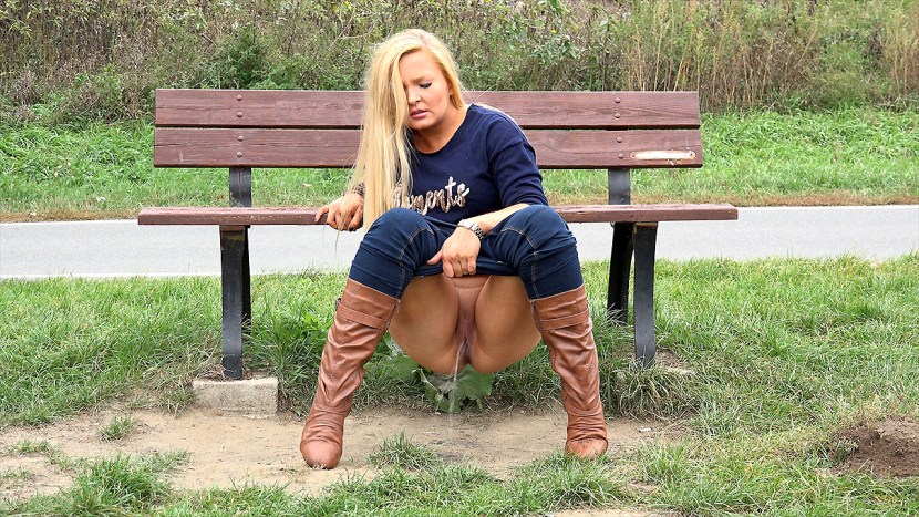 Porn in stockings on the street