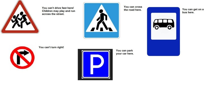 Road signs in English with can t ?i can