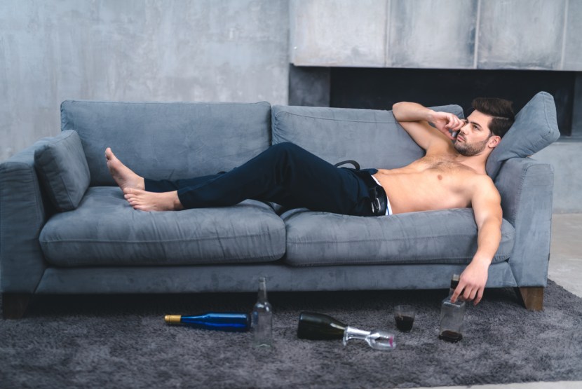 Man lies on the couch
