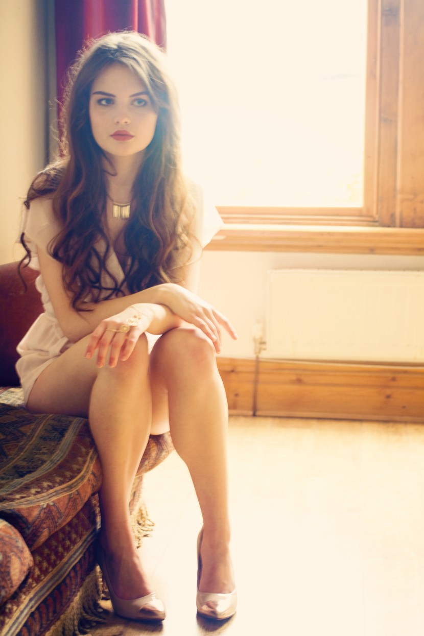 Aubrey Addison in a dress