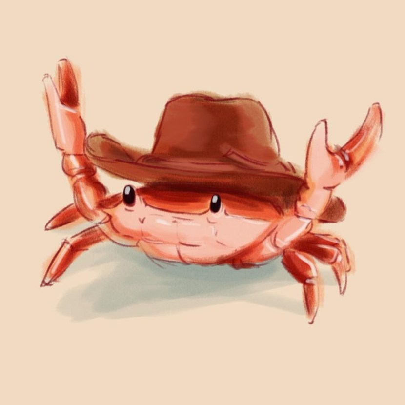 Krabik in a cowboy hat