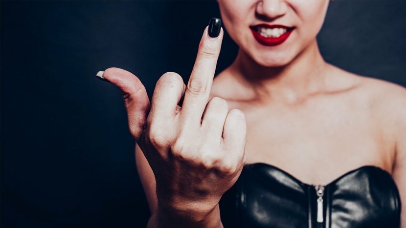 A woman is an indecent gesture