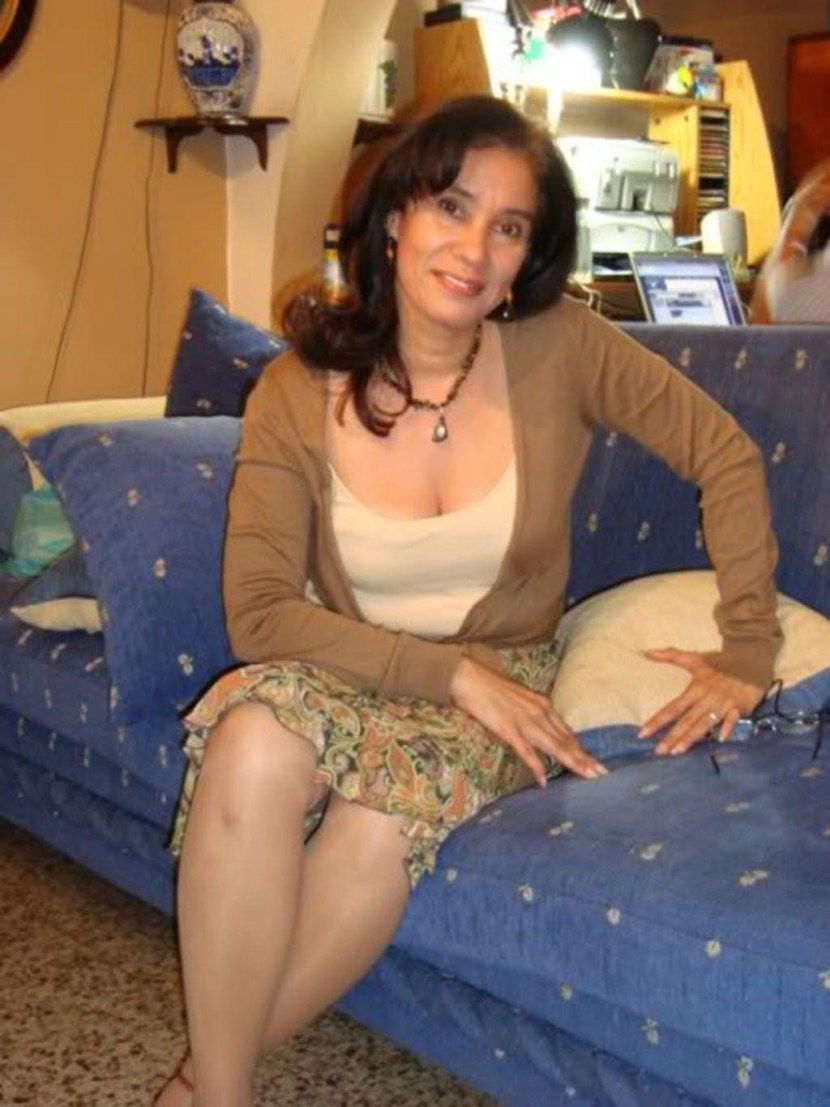 Slender elderly women in stockings