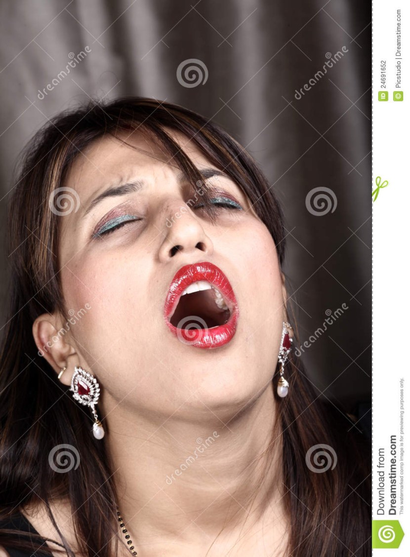 The woman opened her mouth