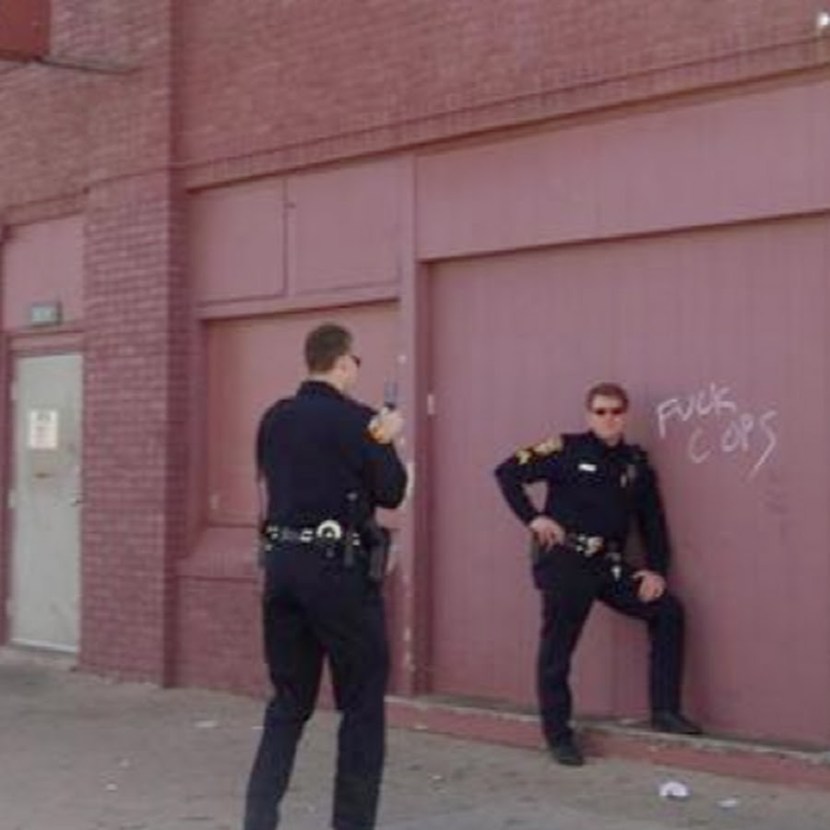 The background of the police wall