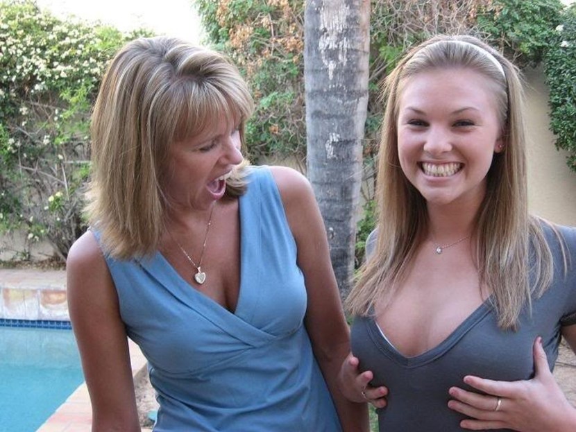 Amateur mother and daughter