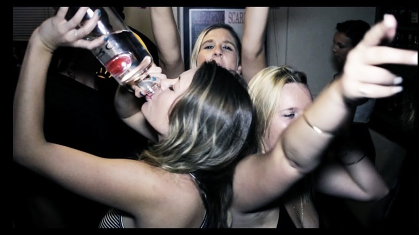 Girls drunk at a party