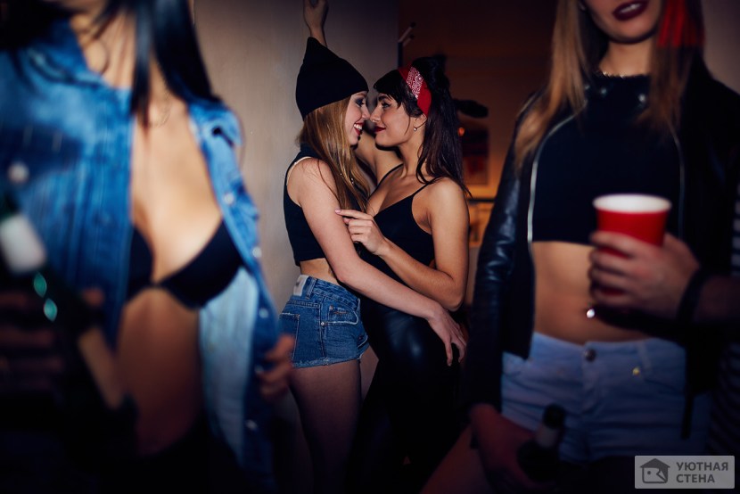 Two girls in a nightclub