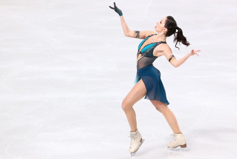 Tuktamysheva in a pink swimsuit