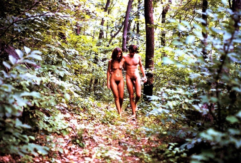 The woman undressed in the forest