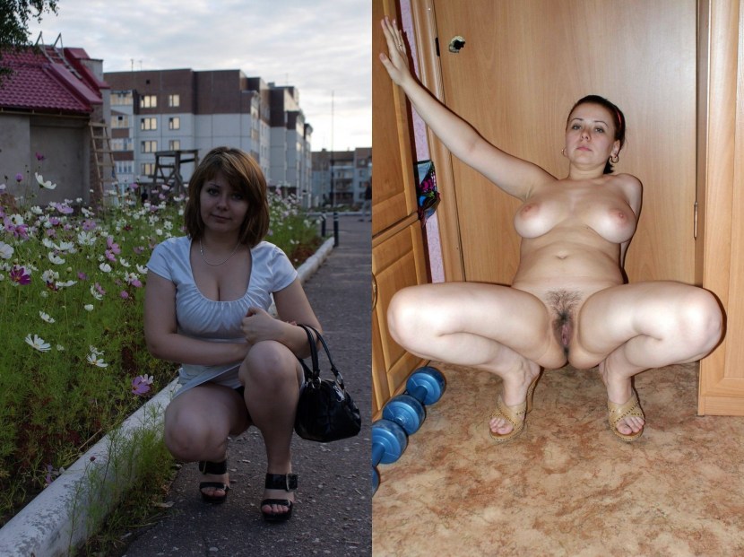 Naked mature in clothes and without