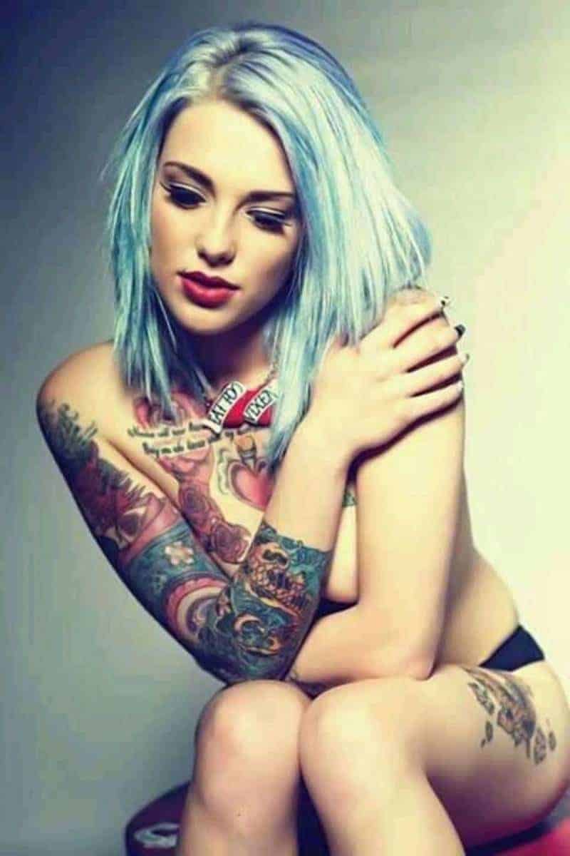 Beautiful girls with piercing and tattoo