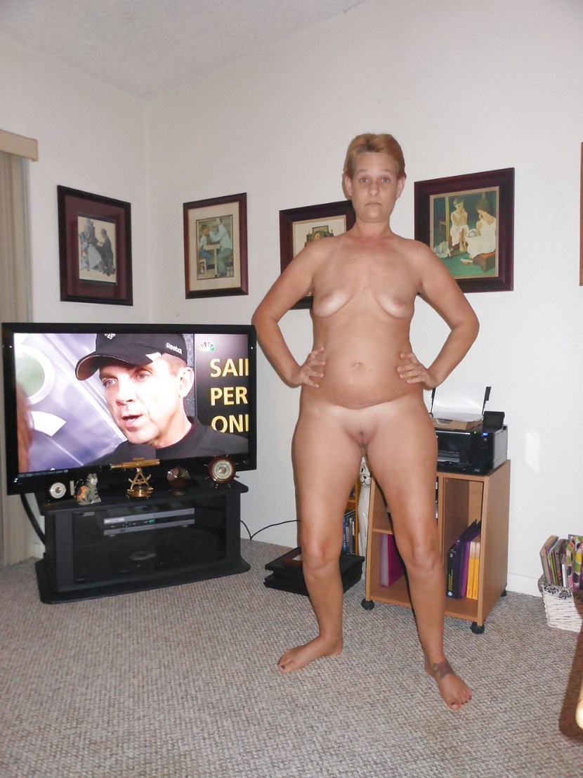 Chubby Mom Walking Around the House Naked