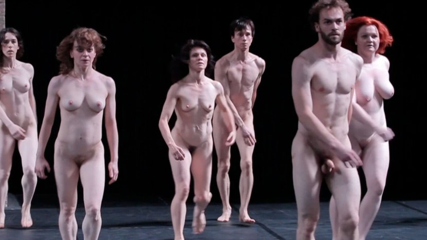 Naked on the theater stage