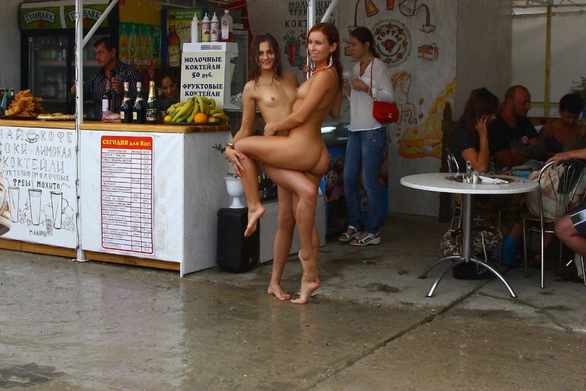 Restaurant with naked people