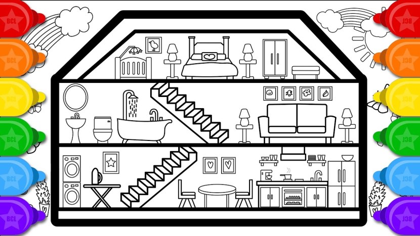 Coloring a house for dolls