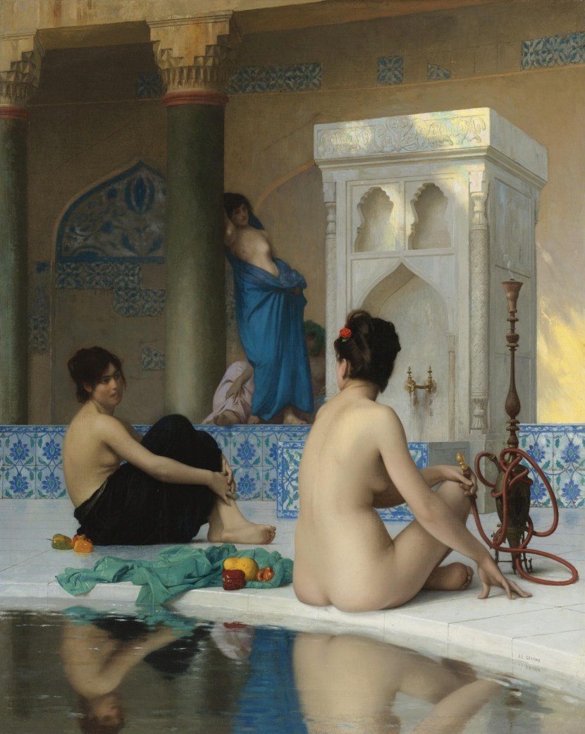Naked adult women in the bathhouse