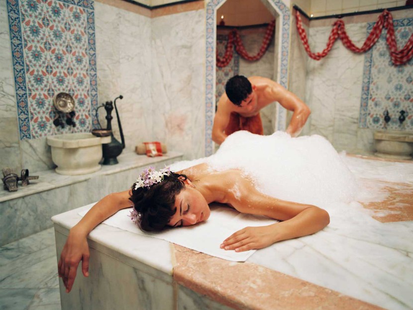 Girls in the Turkish bath Nude