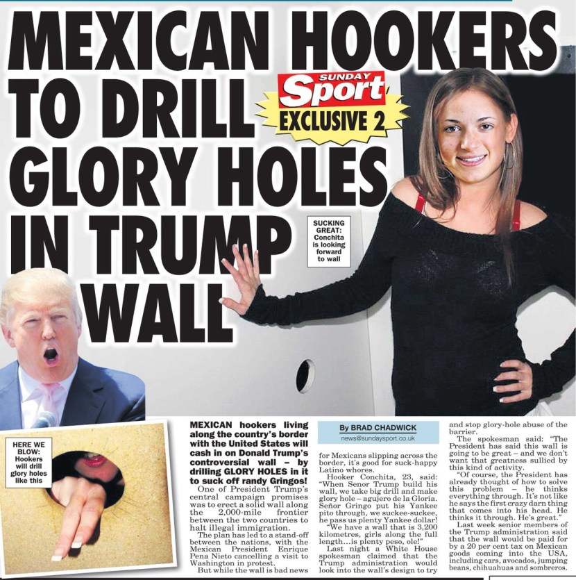 Hookers to Drill Glory Holes in Trump Wall