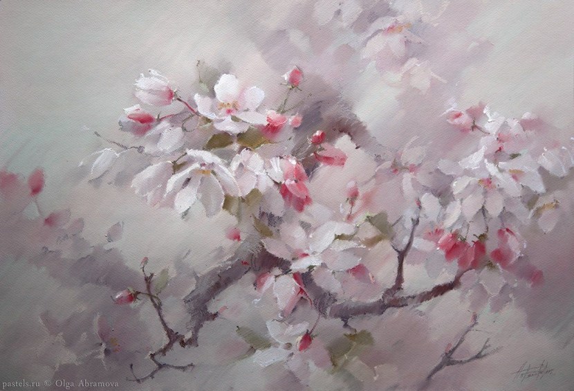 Olga Abramova flowers pastel