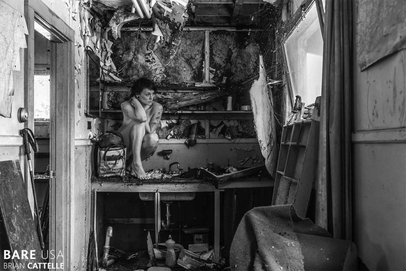 Porn actress Lullu Gun in a leather jacket